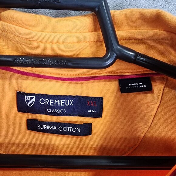 Mens Orange Cremeux Classics Polo Shirt Supima Cotton Blend Short Sleeve XXL - Picture 3 of 8